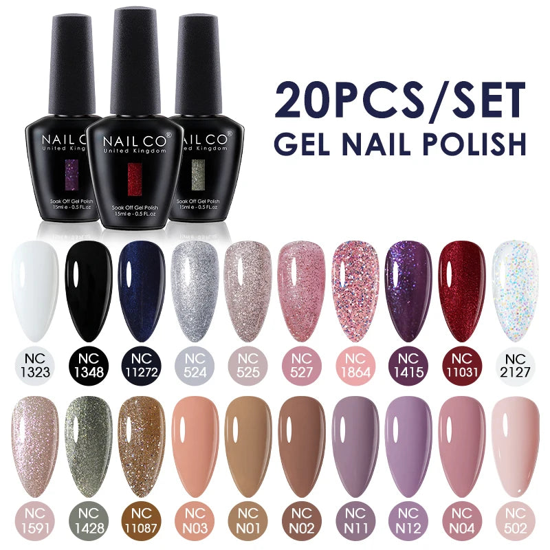 20/30pcs Gel Nail Polish Set Spring Summer Color