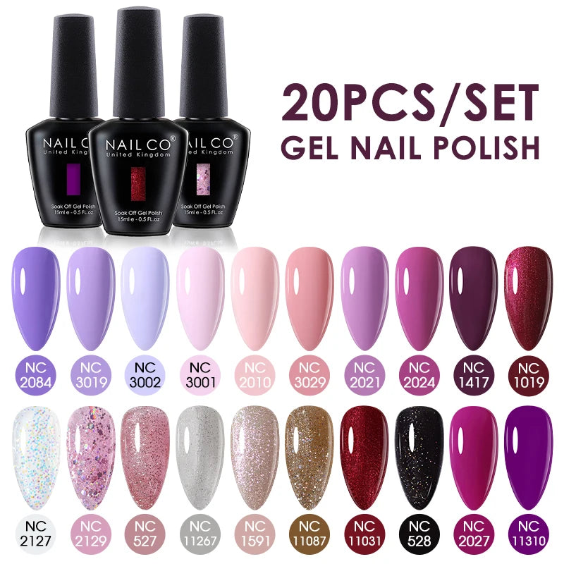 20/30pcs Gel Nail Polish Set Spring Summer Color