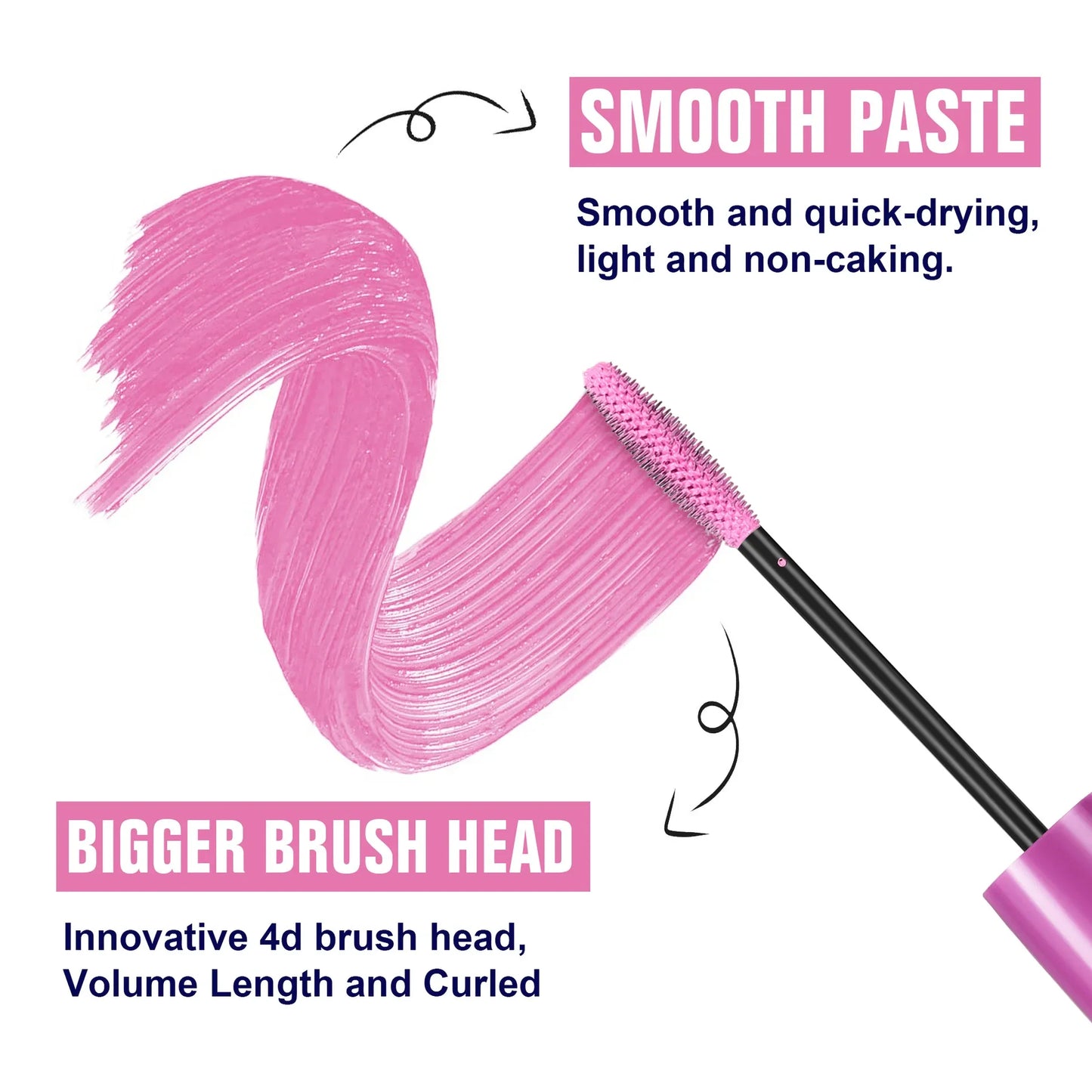 10 Colors Waterproof Volumizing Mascara Smudge-Proof
