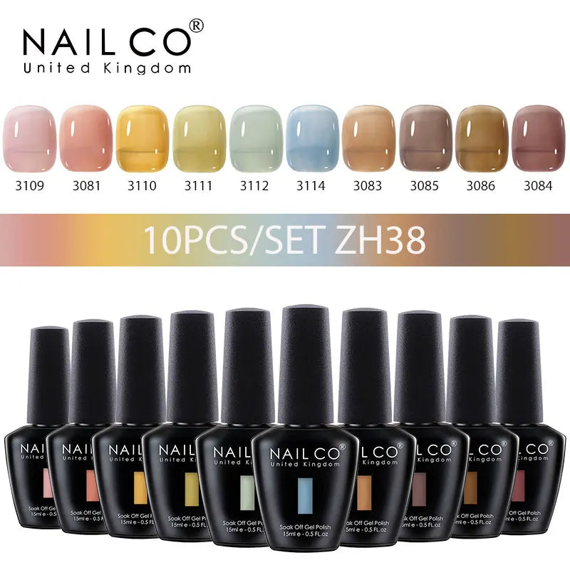 10pcs/Set Nude Colors Gel Nail Polish