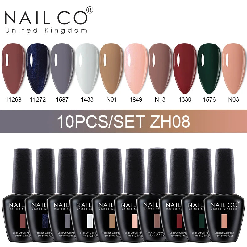 10pcs/Set Nude Colors Gel Nail Polish