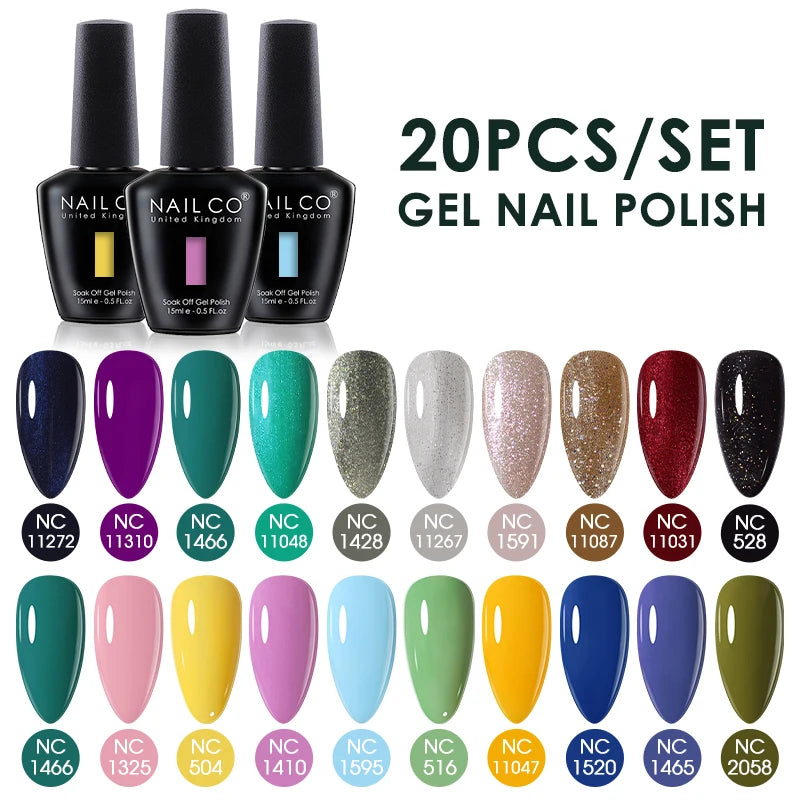 20/30pcs Gel Nail Polish Set Spring Summer Color