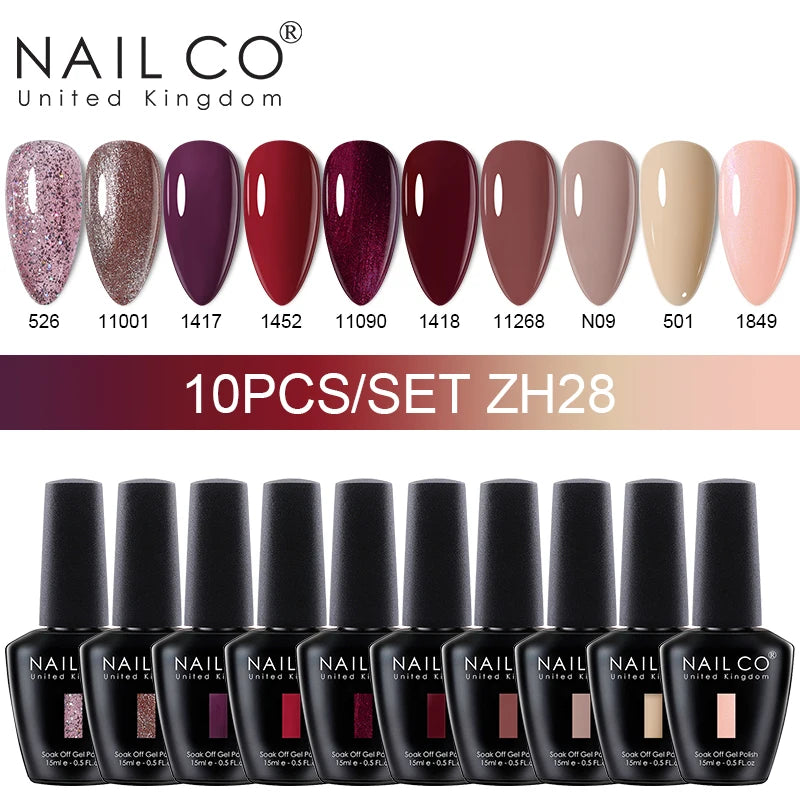 10pcs/Set Nude Colors Gel Nail Polish